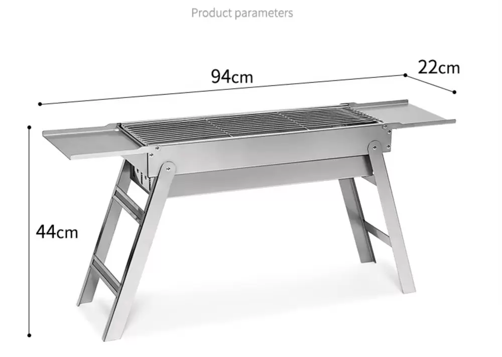 Minimalist folding charcoal barbecue stove