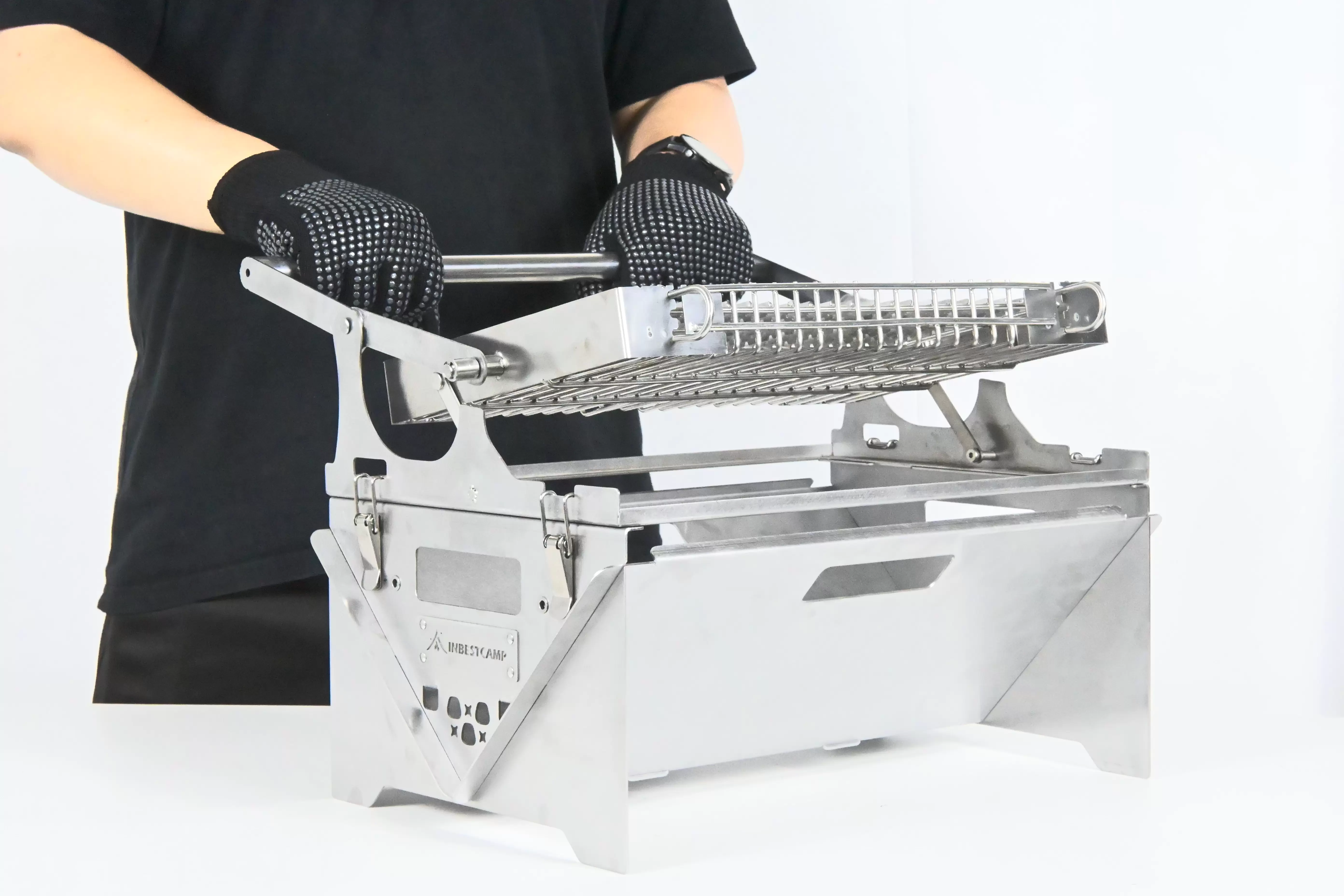 Rotating barbecue rack