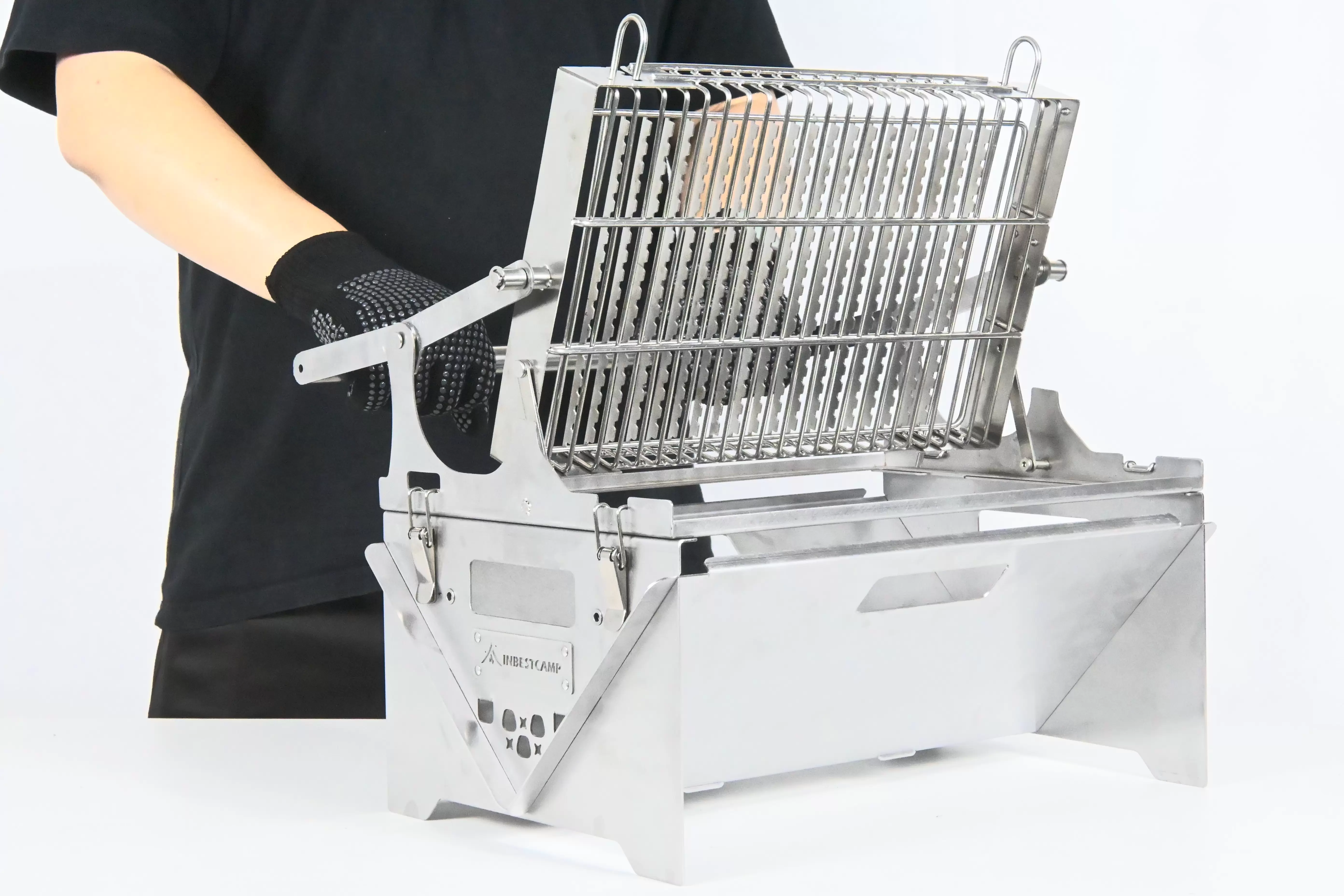 Rotating barbecue rack