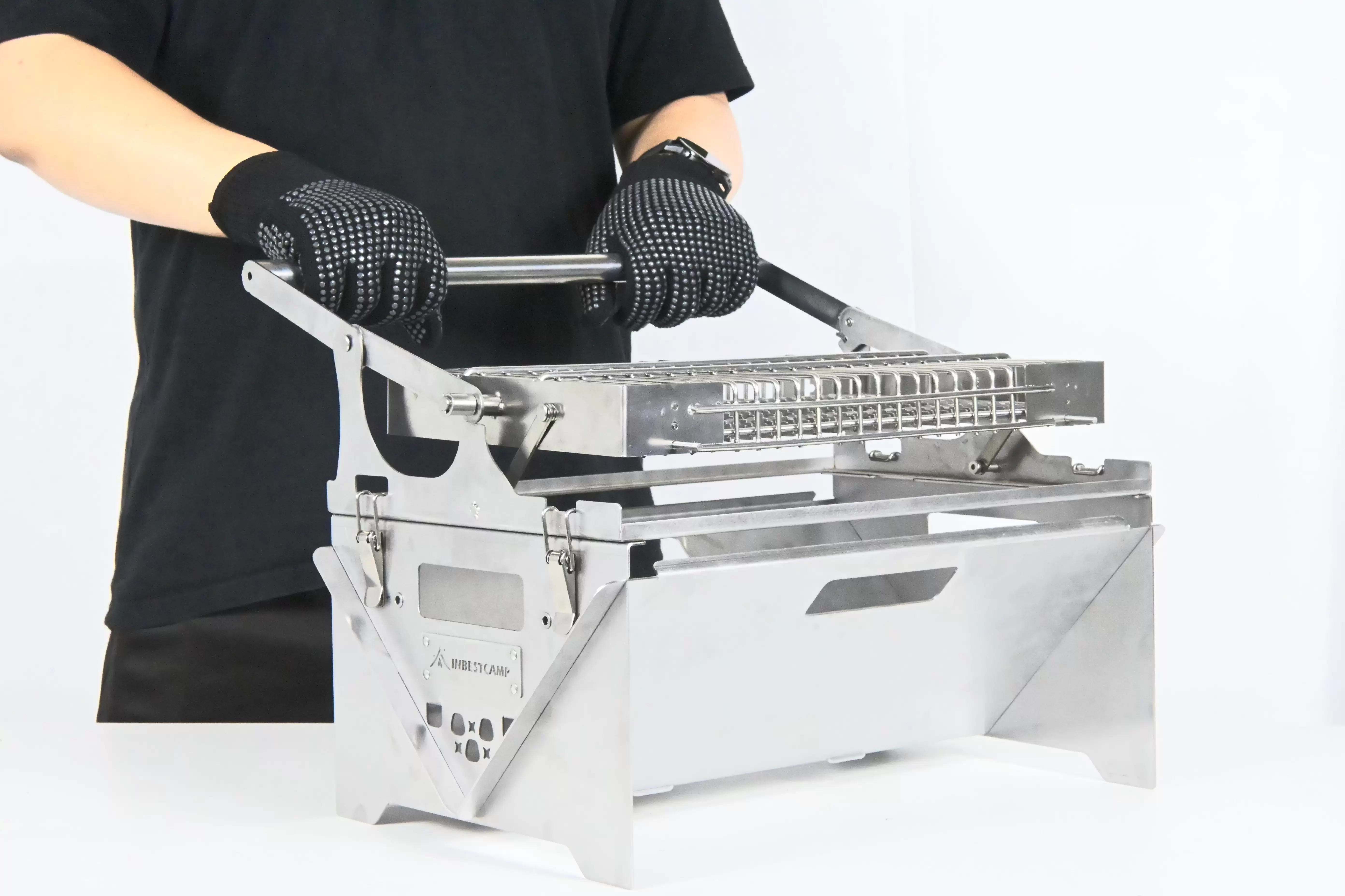 Rotating barbecue rack