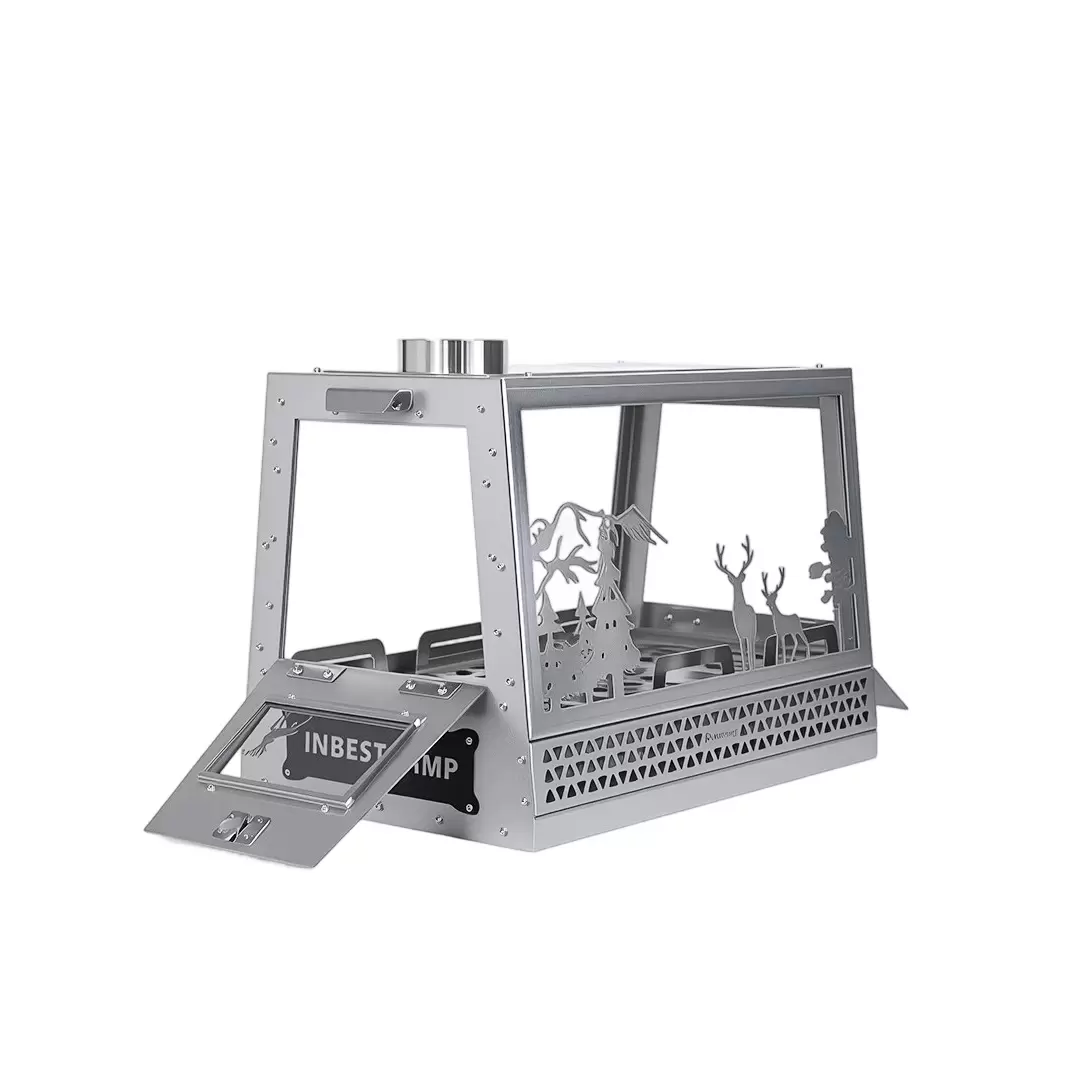 Trapezoidal stainless steel tent stove