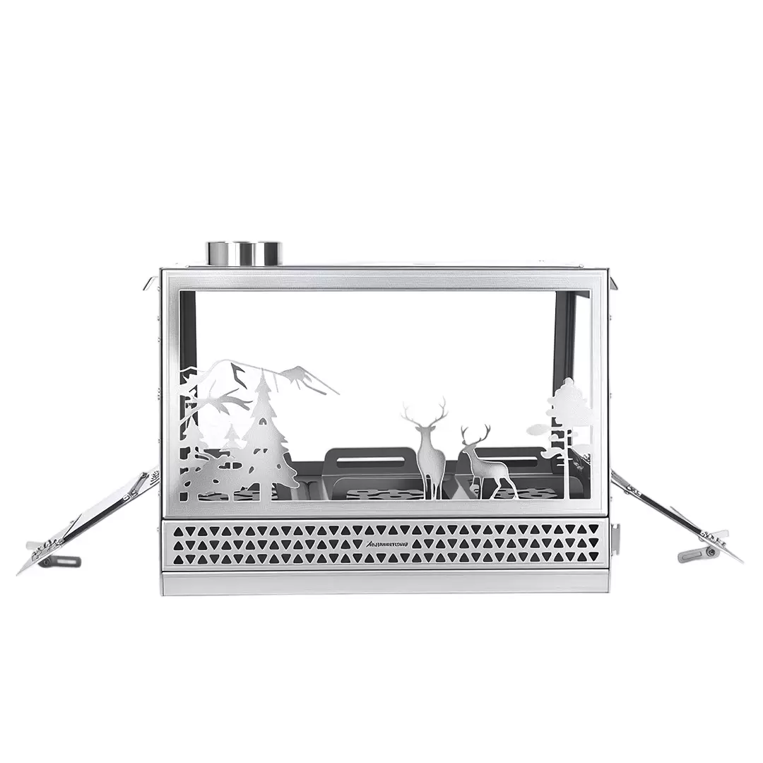 Trapezoidal stainless steel tent stove