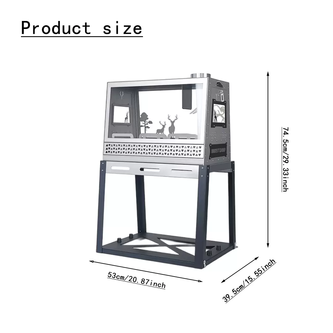Trapezoidal stainless steel tent stove