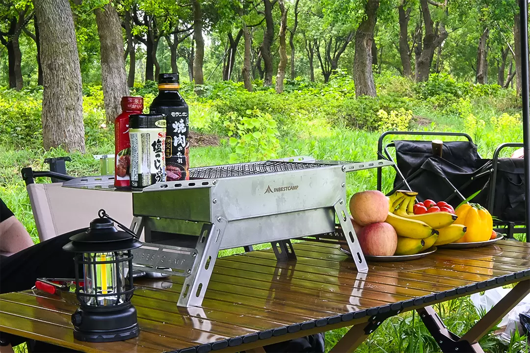 Folding Handle Stainless Steel Charcoal Barbecue Stove