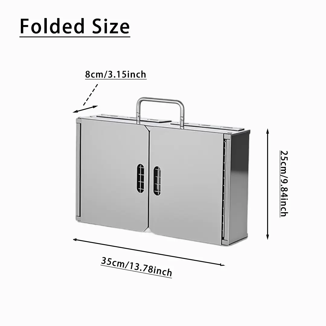 Folding Handle Stainless Steel Charcoal Barbecue Stove