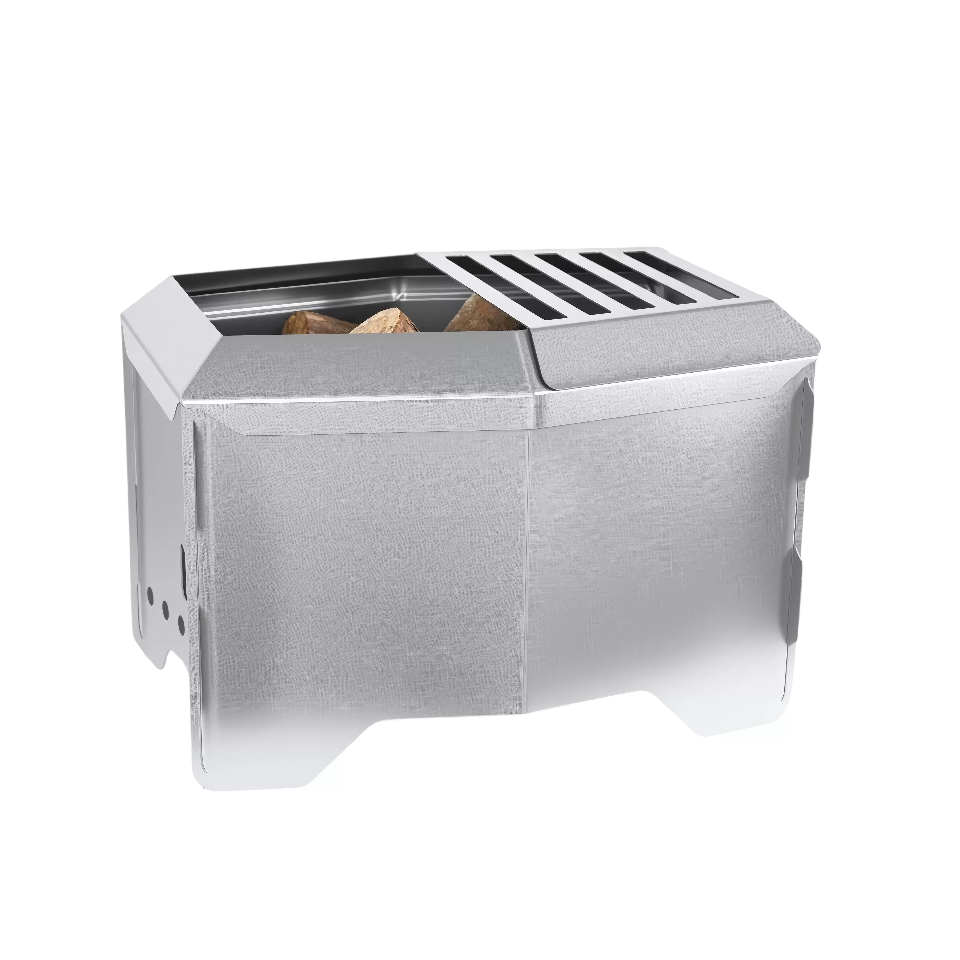 Ultra quiet foldable secondary combustion pit