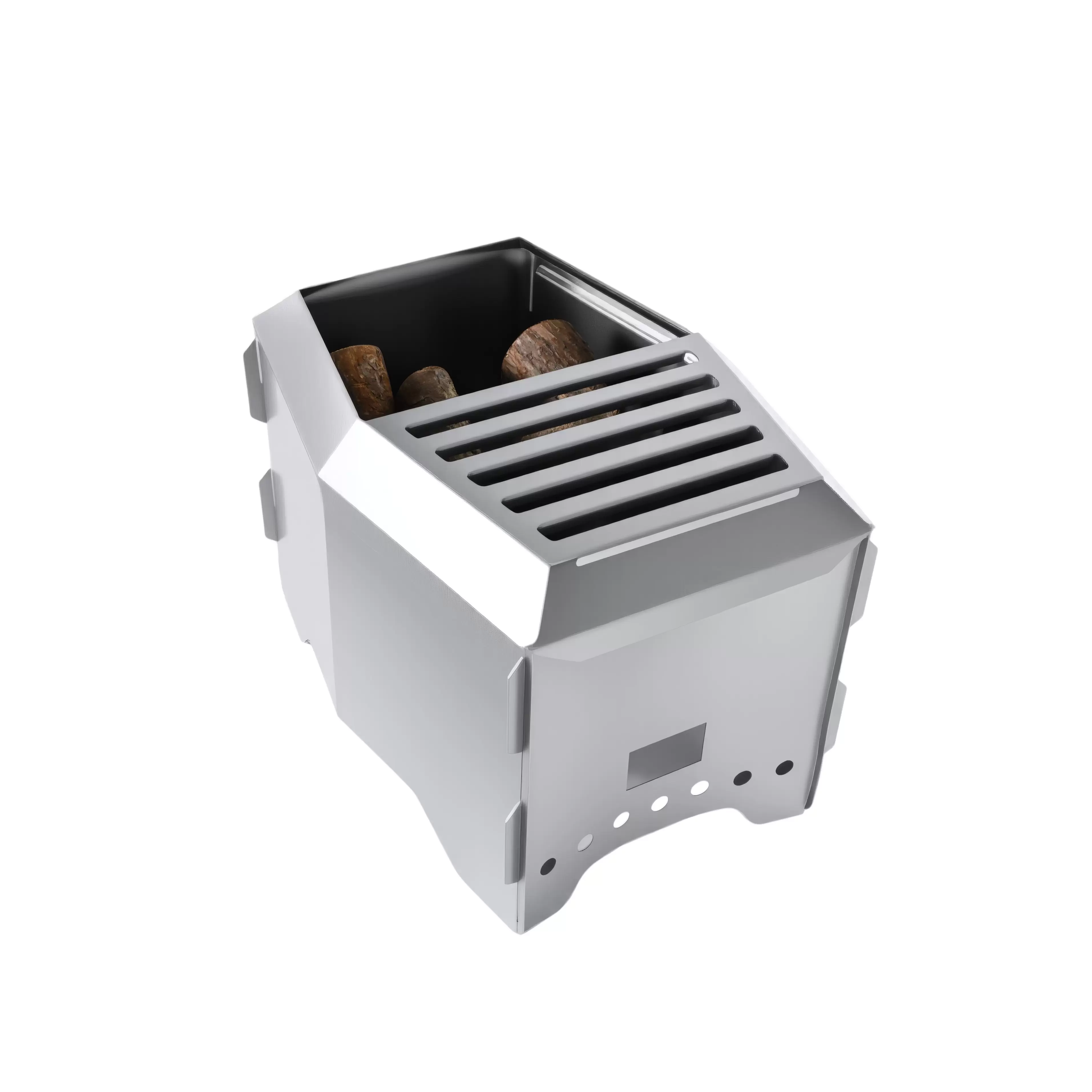 Ultra quiet foldable secondary combustion pit
