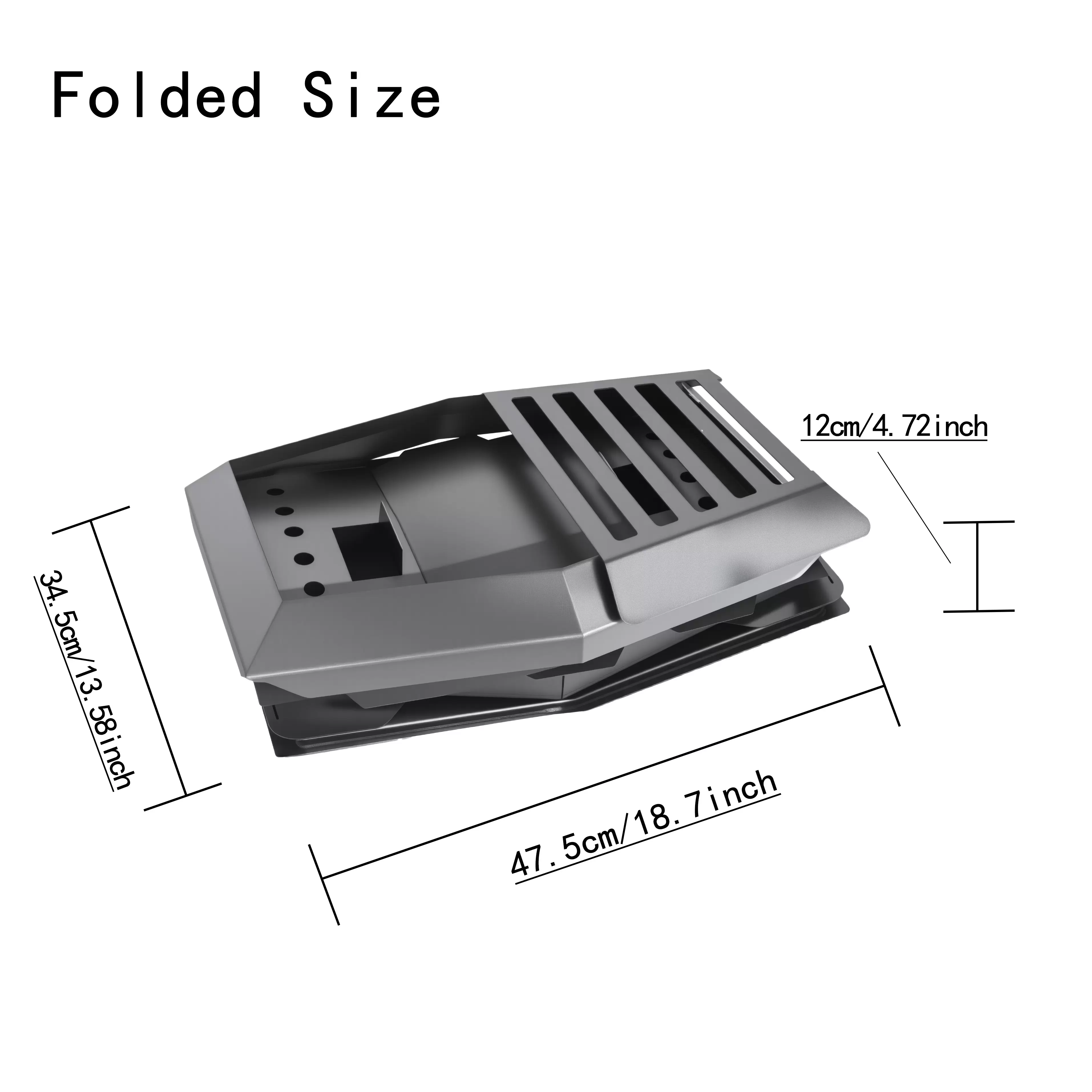Ultra quiet foldable secondary combustion pit