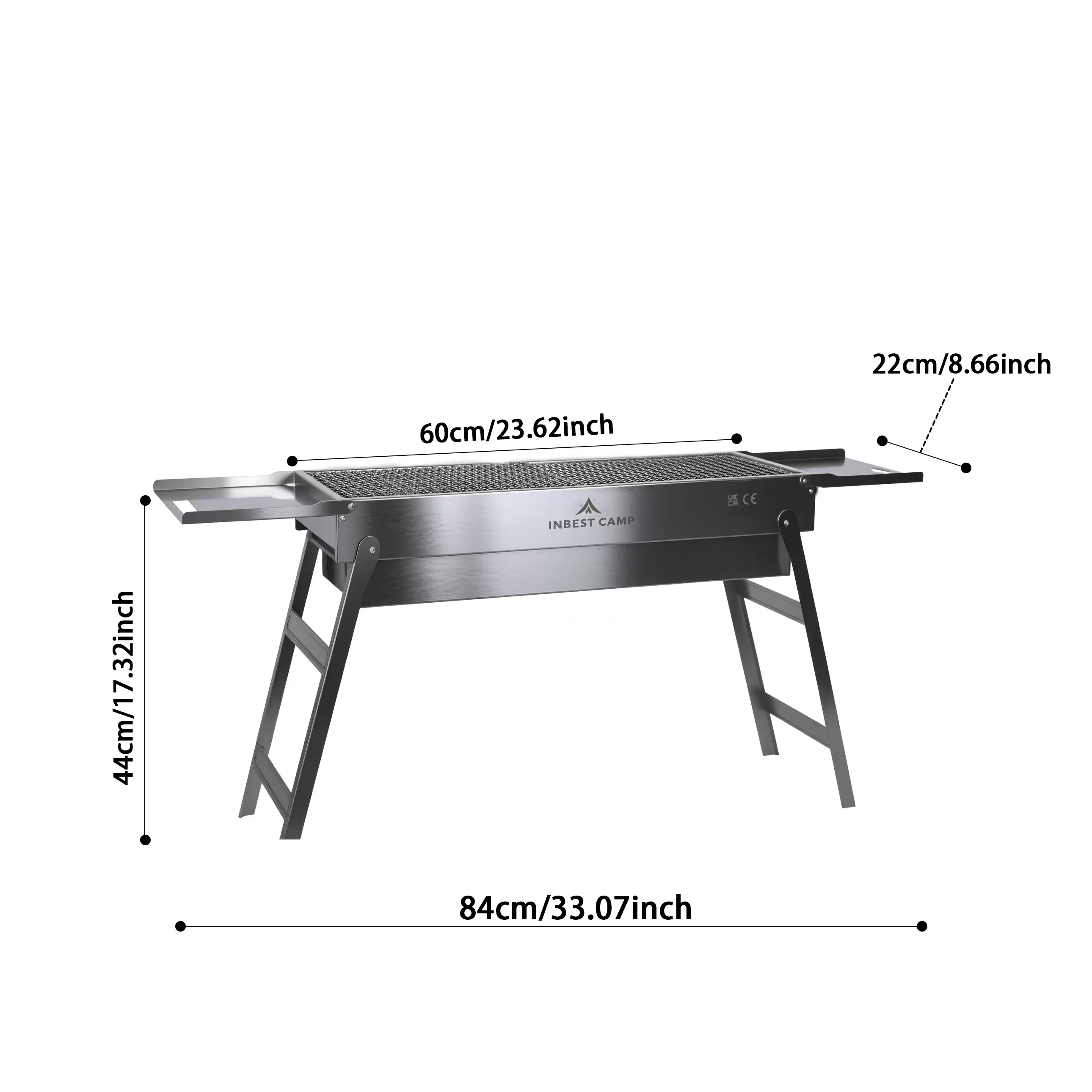 All stainless steel folding charcoal oven