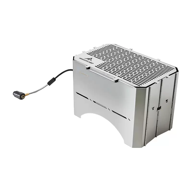 ICP-RQL-M-Q-H014: 1-Second Fold Fire Pit & Portable Grill | Gas & Charcoal Combo