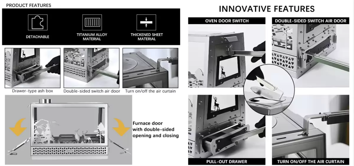 Multi-purpose Outdoor Wood Stove Features