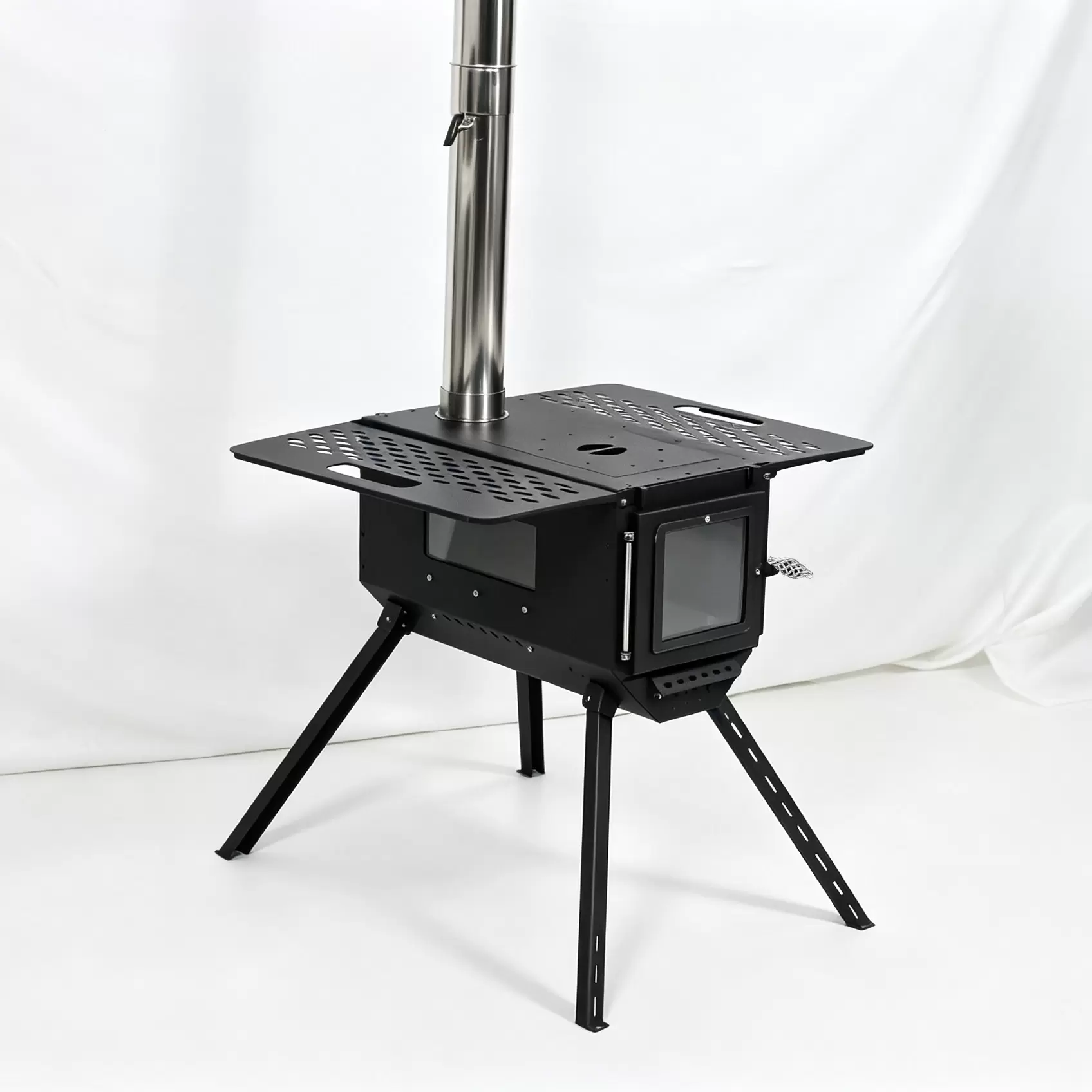 INBESTCAMP Compact Tabletop Tent Wood Stove with Dual Glass Windows | Portable Hot Tent Heating & Cooking Stove (OEM/ODM Factory Direct)